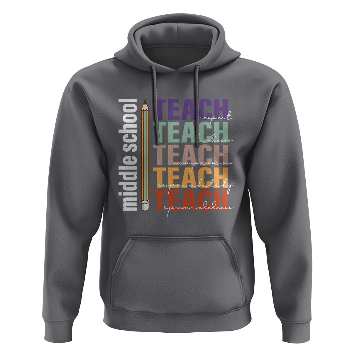 Teacher Hoodie Middle School Teach Back To School Pencil - Wonder Print Shop
