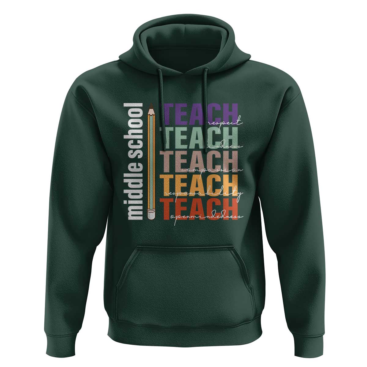Teacher Hoodie Middle School Teach Back To School Pencil - Wonder Print Shop