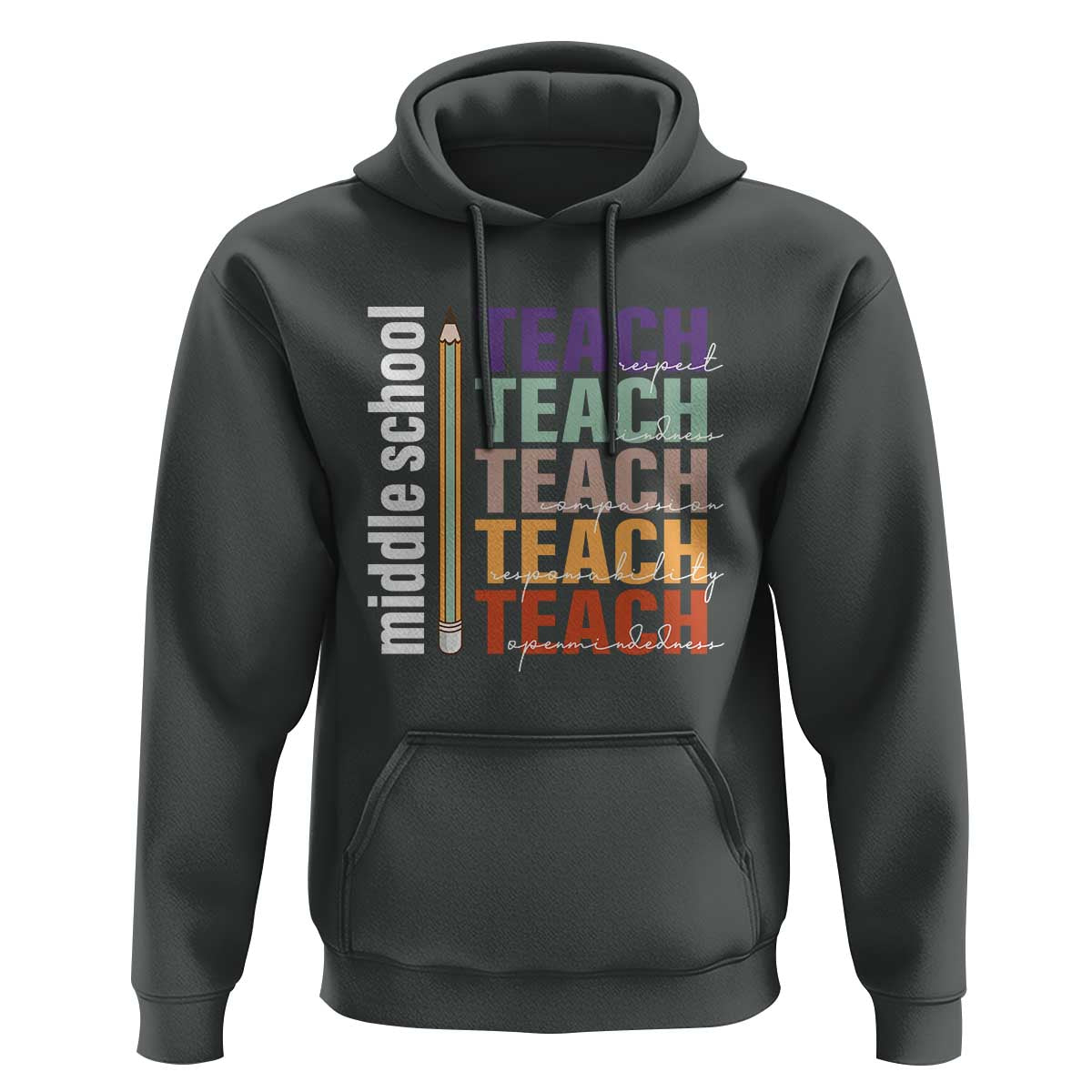 Teacher Hoodie Middle School Teach Back To School Pencil - Wonder Print Shop