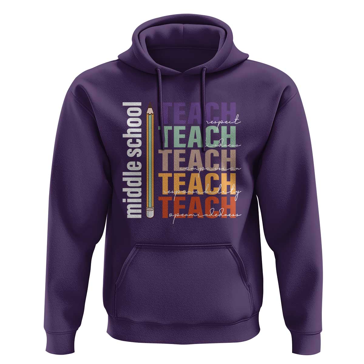 Teacher Hoodie Middle School Teach Back To School Pencil - Wonder Print Shop