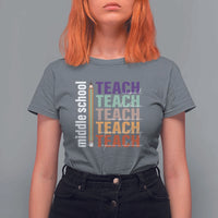 Teacher T Shirt For Women Middle School Teach Back To School Pencil - Wonder Print Shop