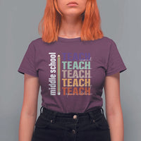 Teacher T Shirt For Women Middle School Teach Back To School Pencil - Wonder Print Shop