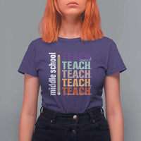 Teacher T Shirt For Women Middle School Teach Back To School Pencil - Wonder Print Shop