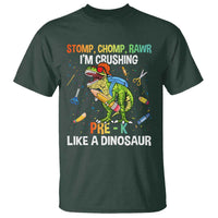 Back To School T Shirt Stomp Chomp Rawr I'm Crushing Pre-K Like A Dinosaur - Wonder Print Shop