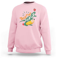 Teacher Saurus Sweatshirt Back To School Dinosaur Pencil - Wonder Print Shop