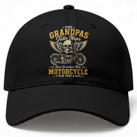 Some Grandpas Take Naps Real Grandpas Ride Motorcycle Then Take Nap Baseball Cap Funny Grandpa Biker