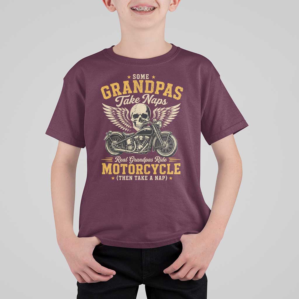 Some Grandpas Take Naps Real Grandpas Ride Motorcycle Then Take Nap T Shirt For Kid Funny Grandpa Biker