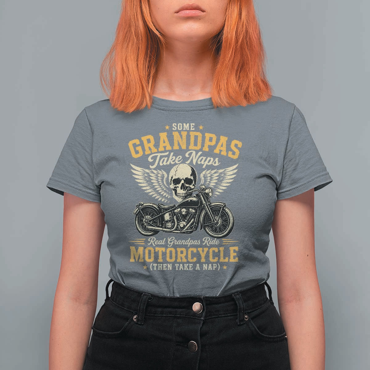 Some Grandpas Take Naps Real Grandpas Ride Motorcycle Then Take Nap T Shirt For Women Funny Grandpa Biker
