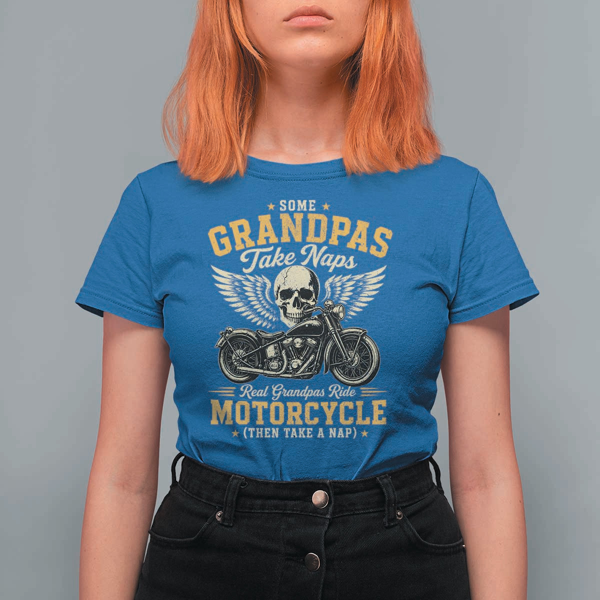 Some Grandpas Take Naps Real Grandpas Ride Motorcycle Then Take Nap T Shirt For Women Funny Grandpa Biker