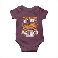 Christian Biker Baby Onesie And The Lord Said Go Out Into The Highways Luke 14 23