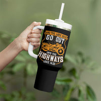 Christian Biker Tumbler With Handle And The Lord Said Go Out Into The Highways Luke 14 23