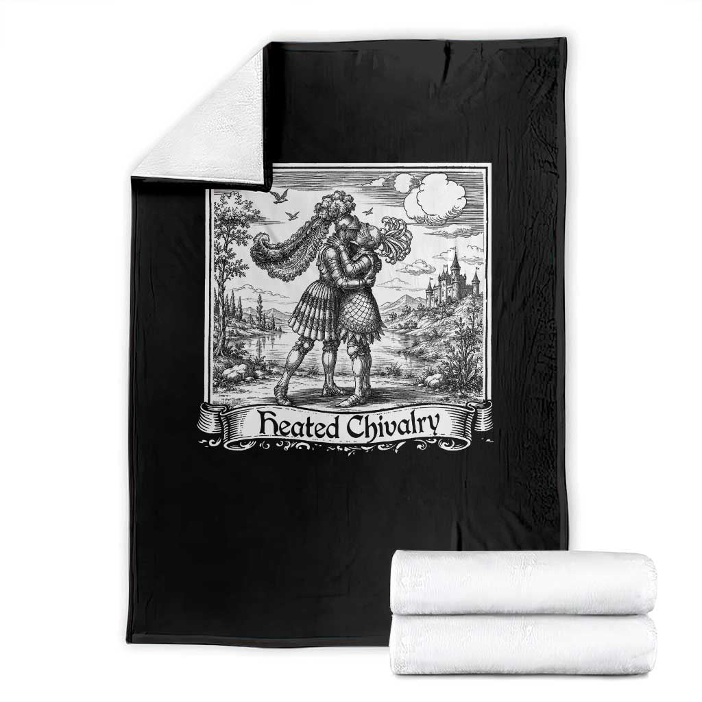 Heated Chivalry Medieval Knights Kissing LGBT Pride Throw Blanket