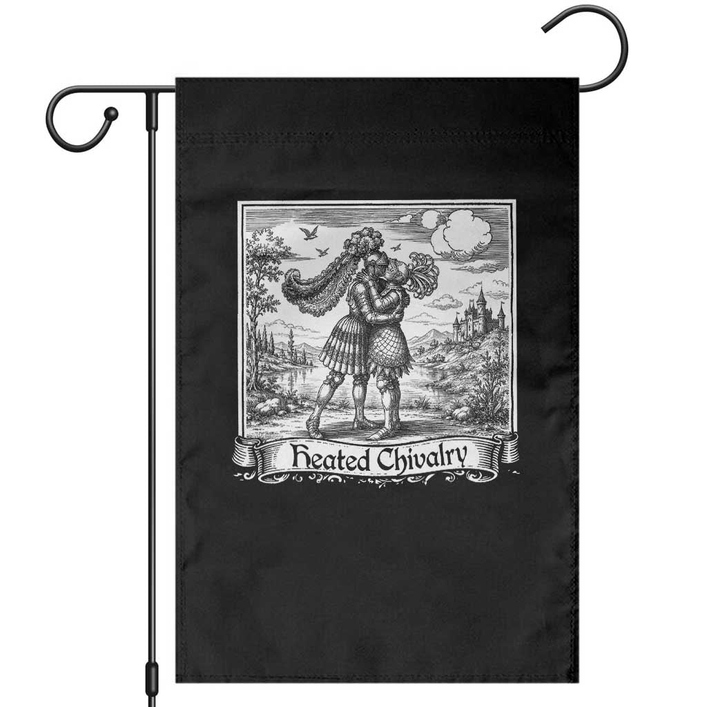 Heated Chivalry Medieval Knights Kissing LGBT Pride Garden Flag