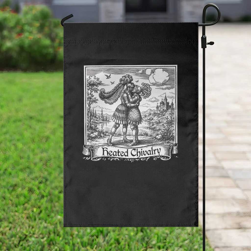 Heated Chivalry Medieval Knights Kissing LGBT Pride Garden Flag