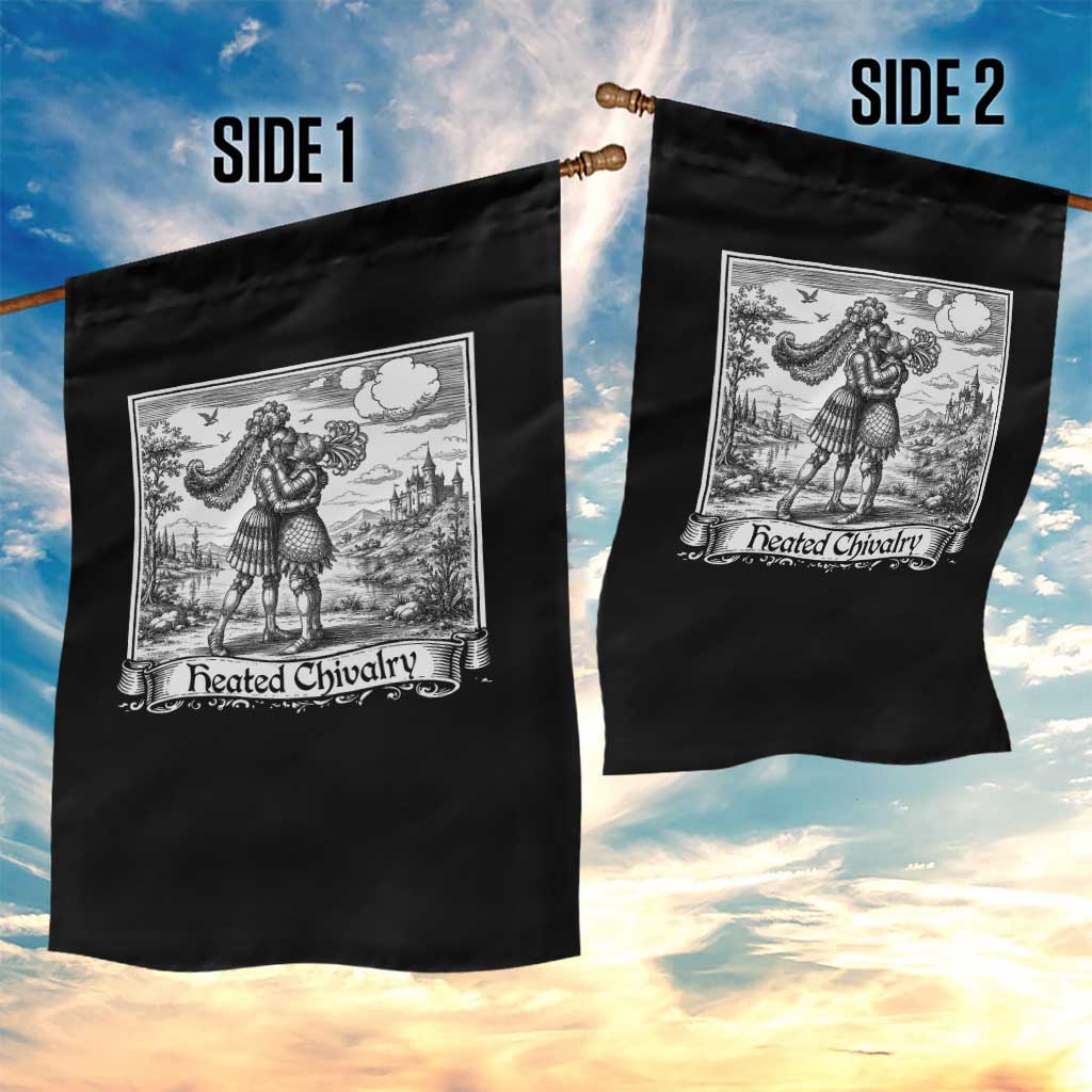 Heated Chivalry Medieval Knights Kissing LGBT Pride Garden Flag