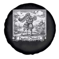 Heated Chivalry Medieval Knights Kissing LGBT Pride Spare Tire Cover