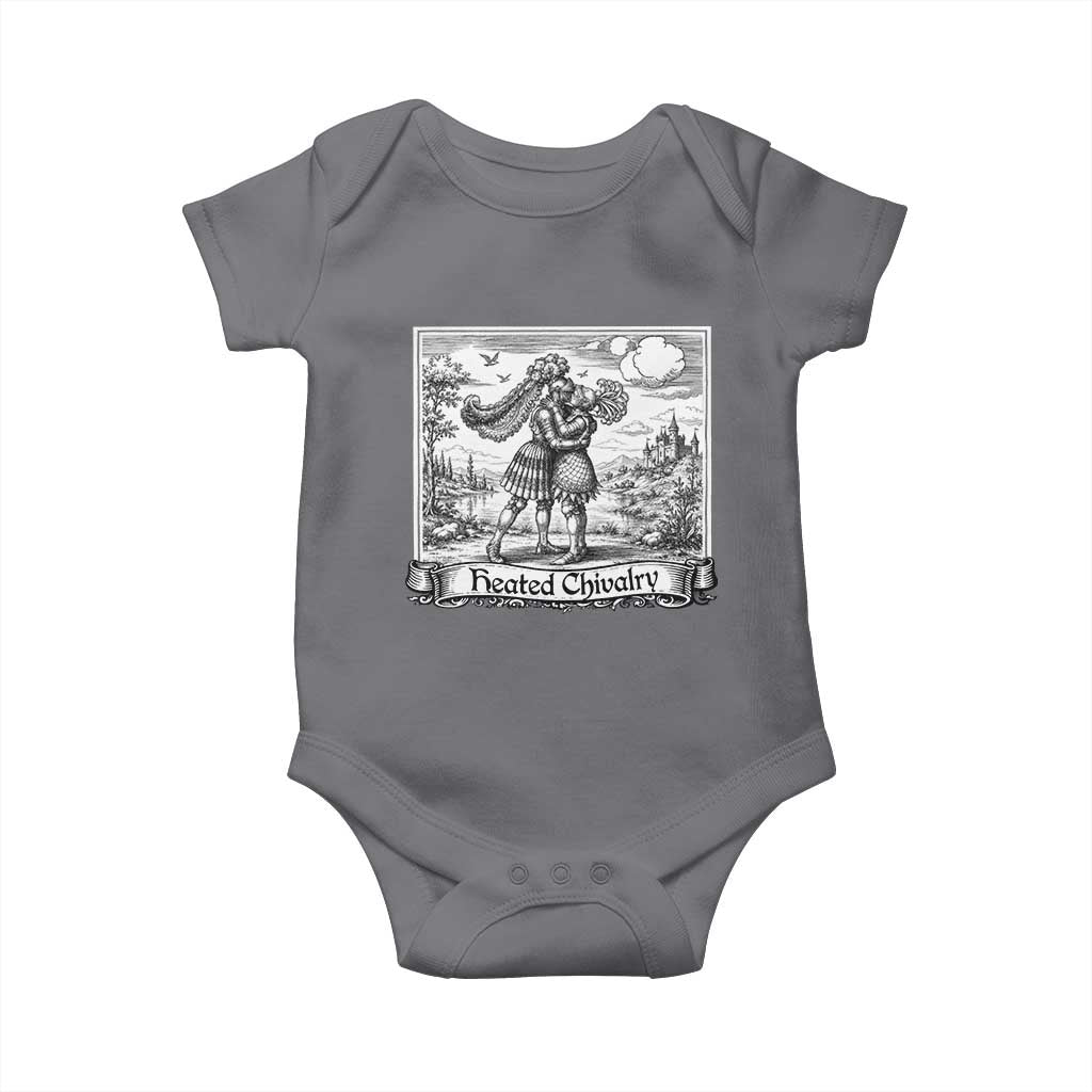 Heated Chivalry Medieval Knights Kissing LGBT Pride Baby Onesie