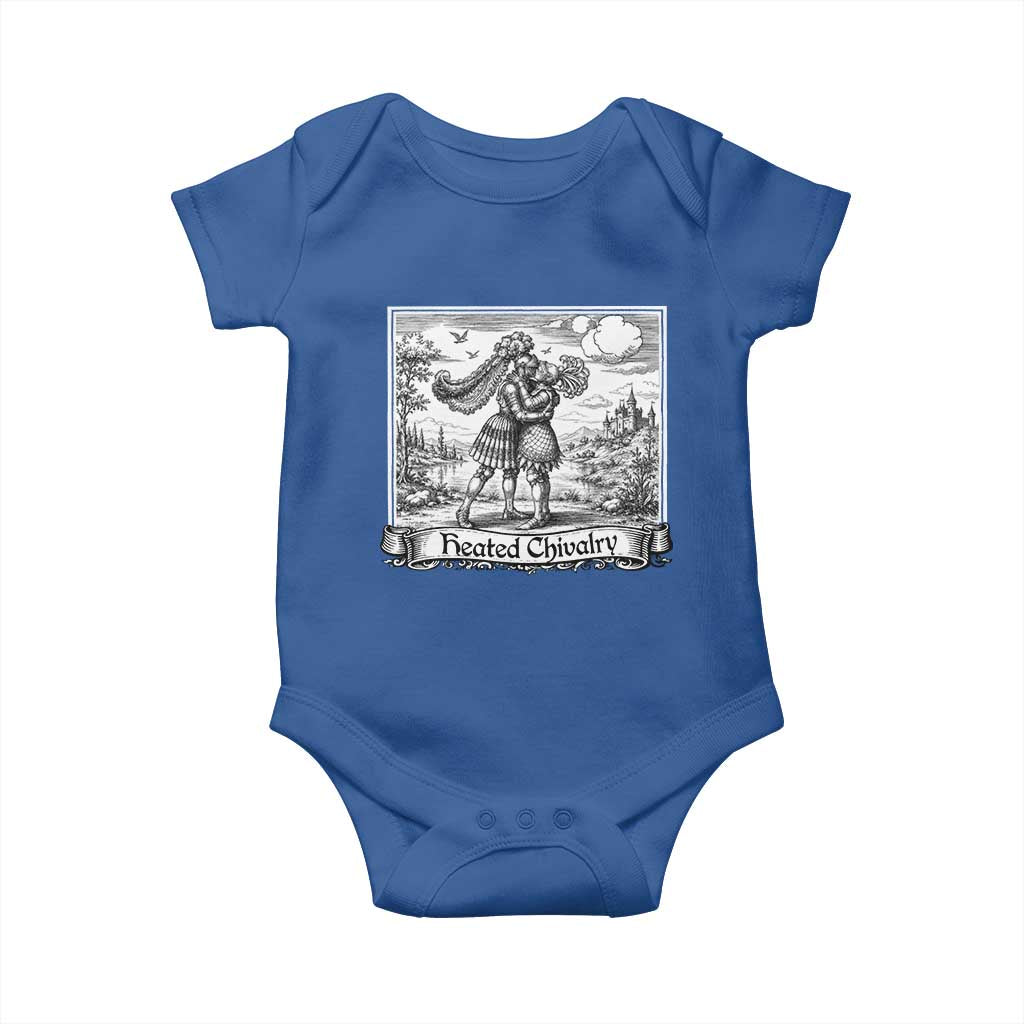 Heated Chivalry Medieval Knights Kissing LGBT Pride Baby Onesie