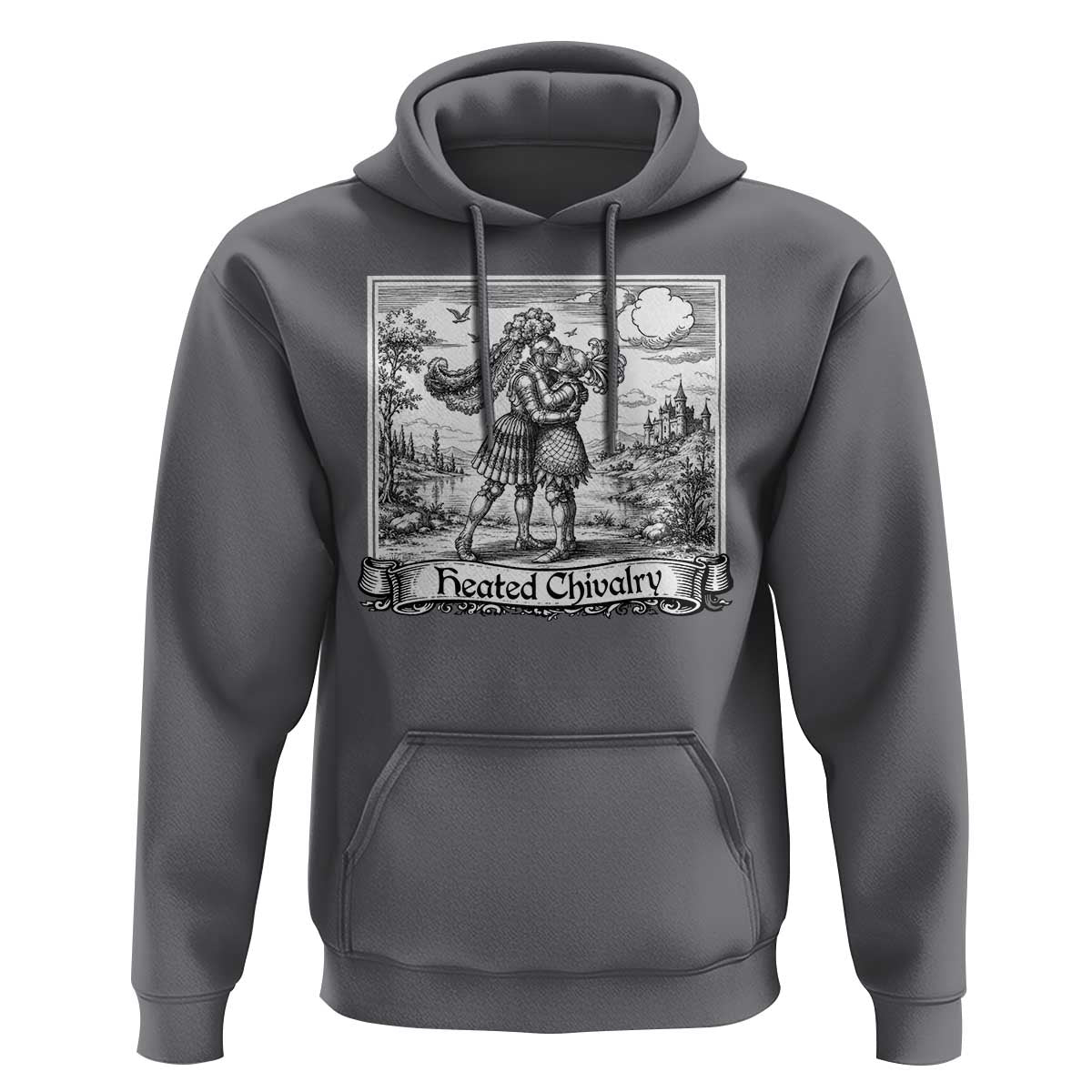 Heated Chivalry Medieval Knights Kissing LGBT Pride Hoodie