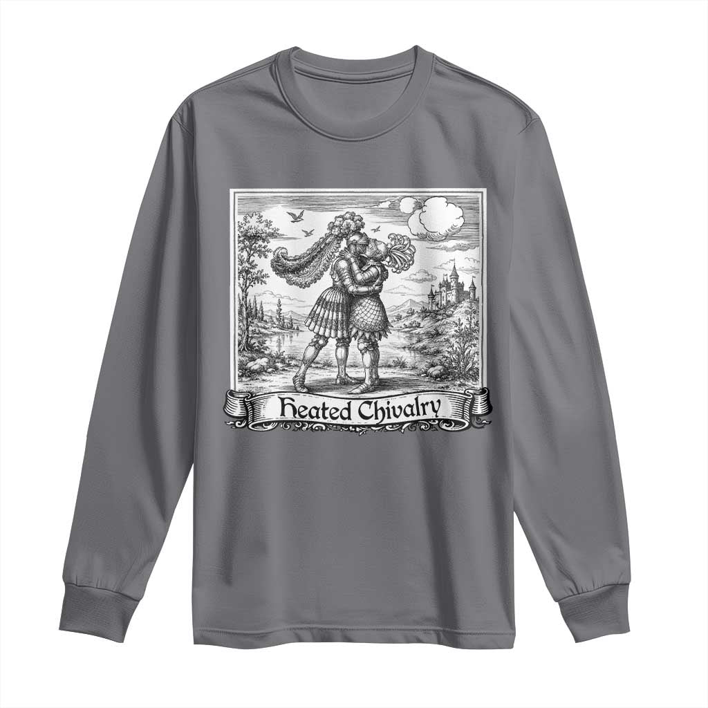 Heated Chivalry Medieval Knights Kissing LGBT Pride Long Sleeve Shirt
