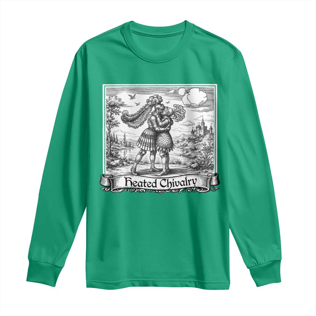 Heated Chivalry Medieval Knights Kissing LGBT Pride Long Sleeve Shirt
