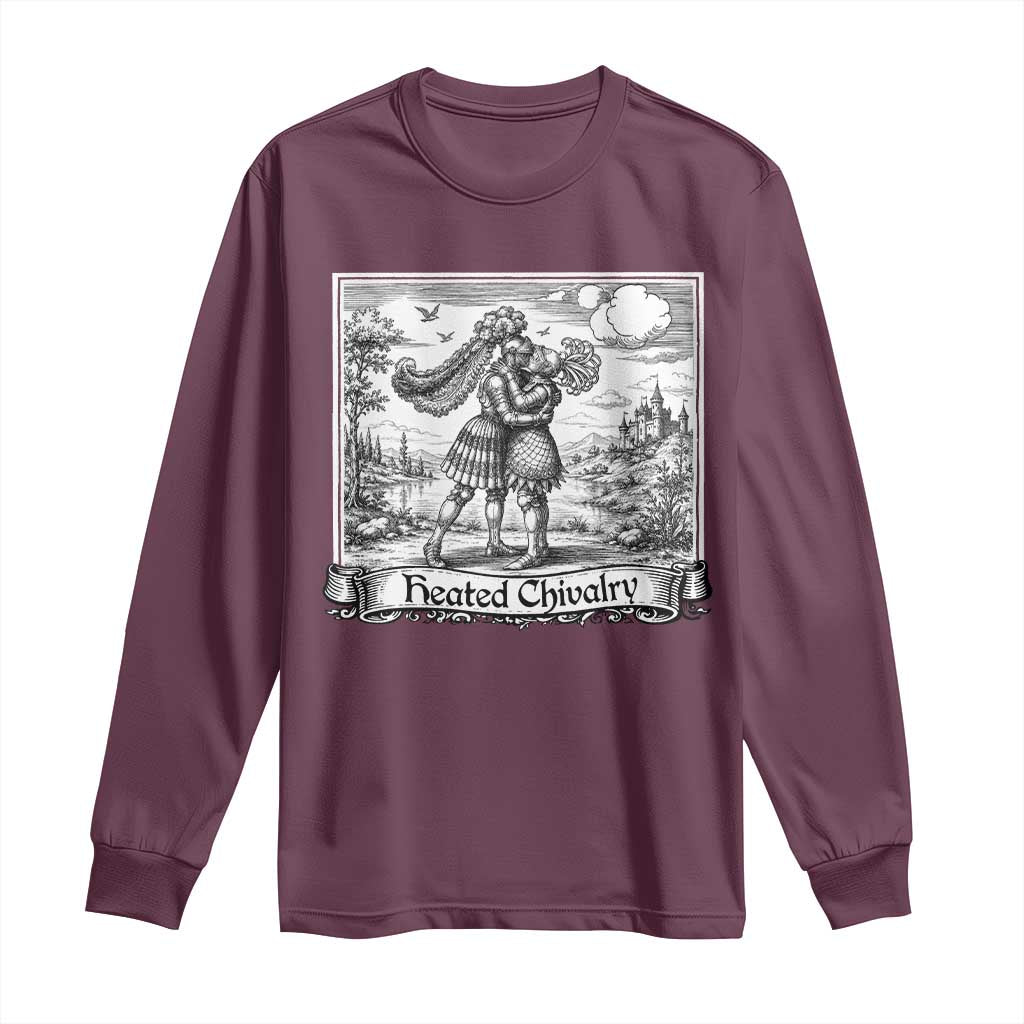 Heated Chivalry Medieval Knights Kissing LGBT Pride Long Sleeve Shirt