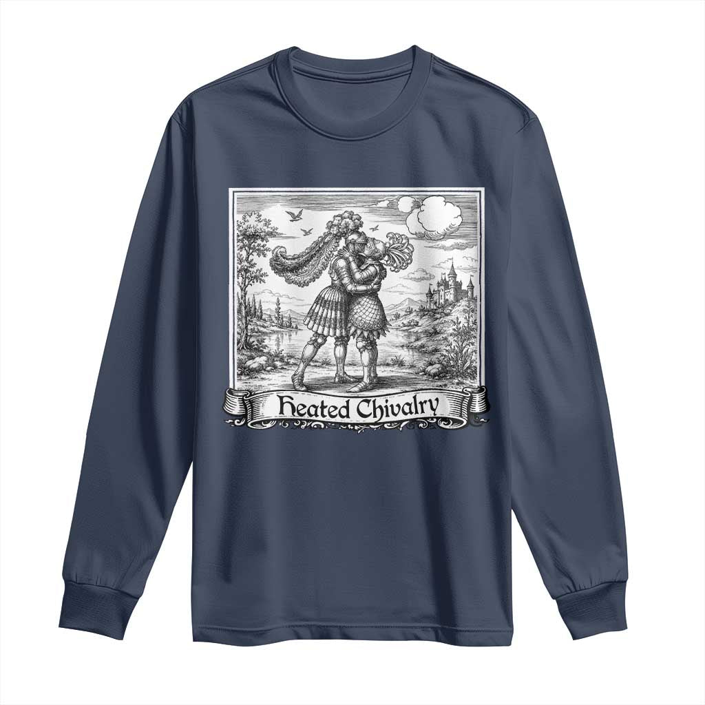 Heated Chivalry Medieval Knights Kissing LGBT Pride Long Sleeve Shirt