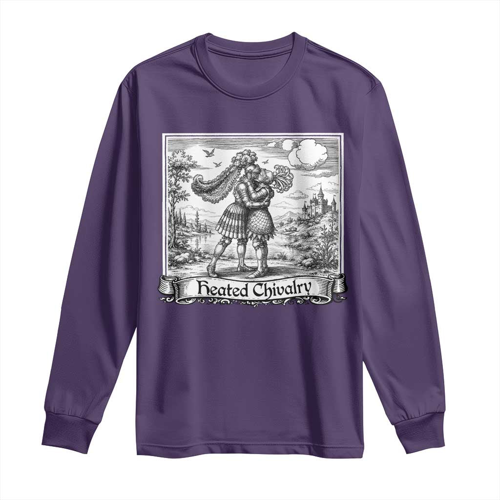Heated Chivalry Medieval Knights Kissing LGBT Pride Long Sleeve Shirt