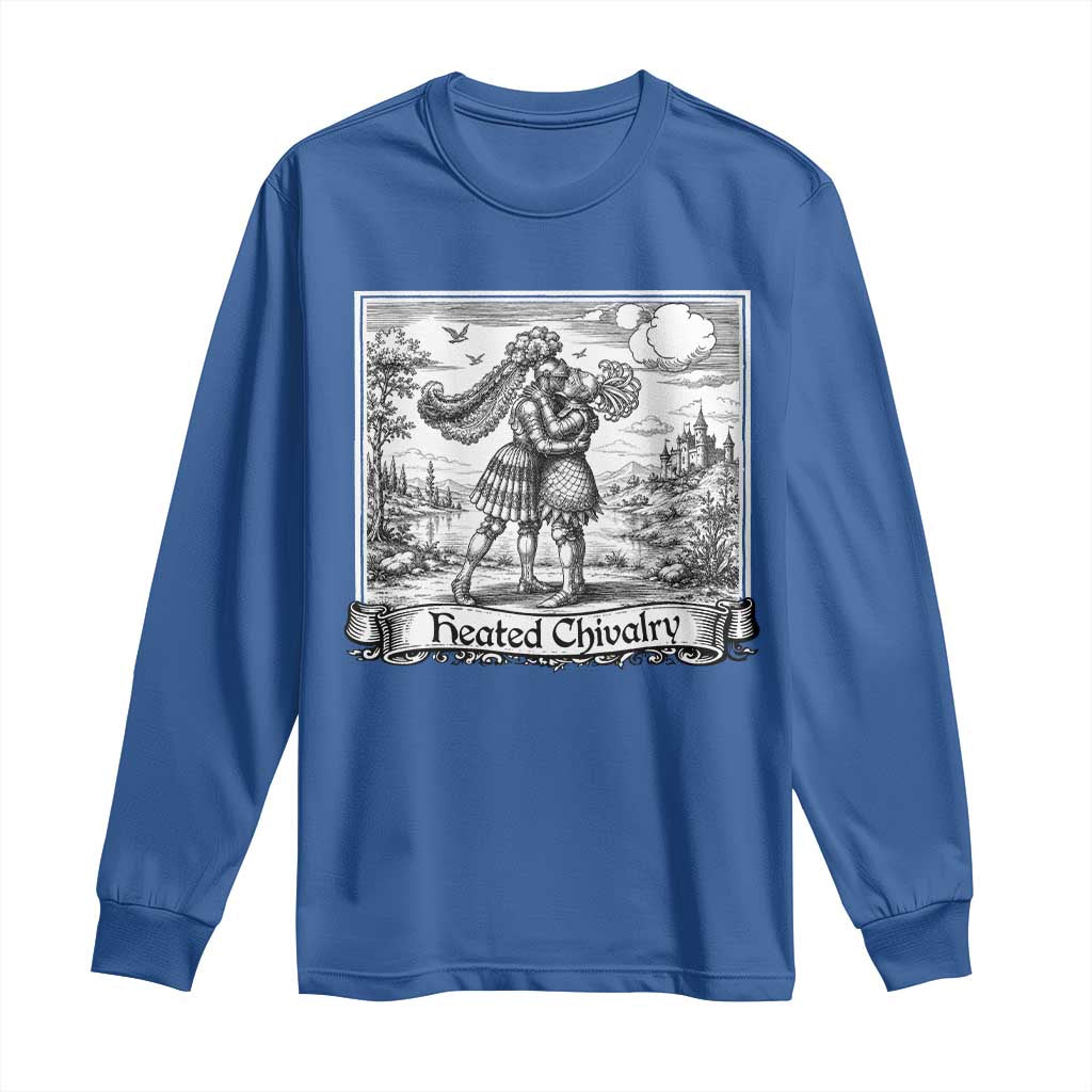 Heated Chivalry Medieval Knights Kissing LGBT Pride Long Sleeve Shirt