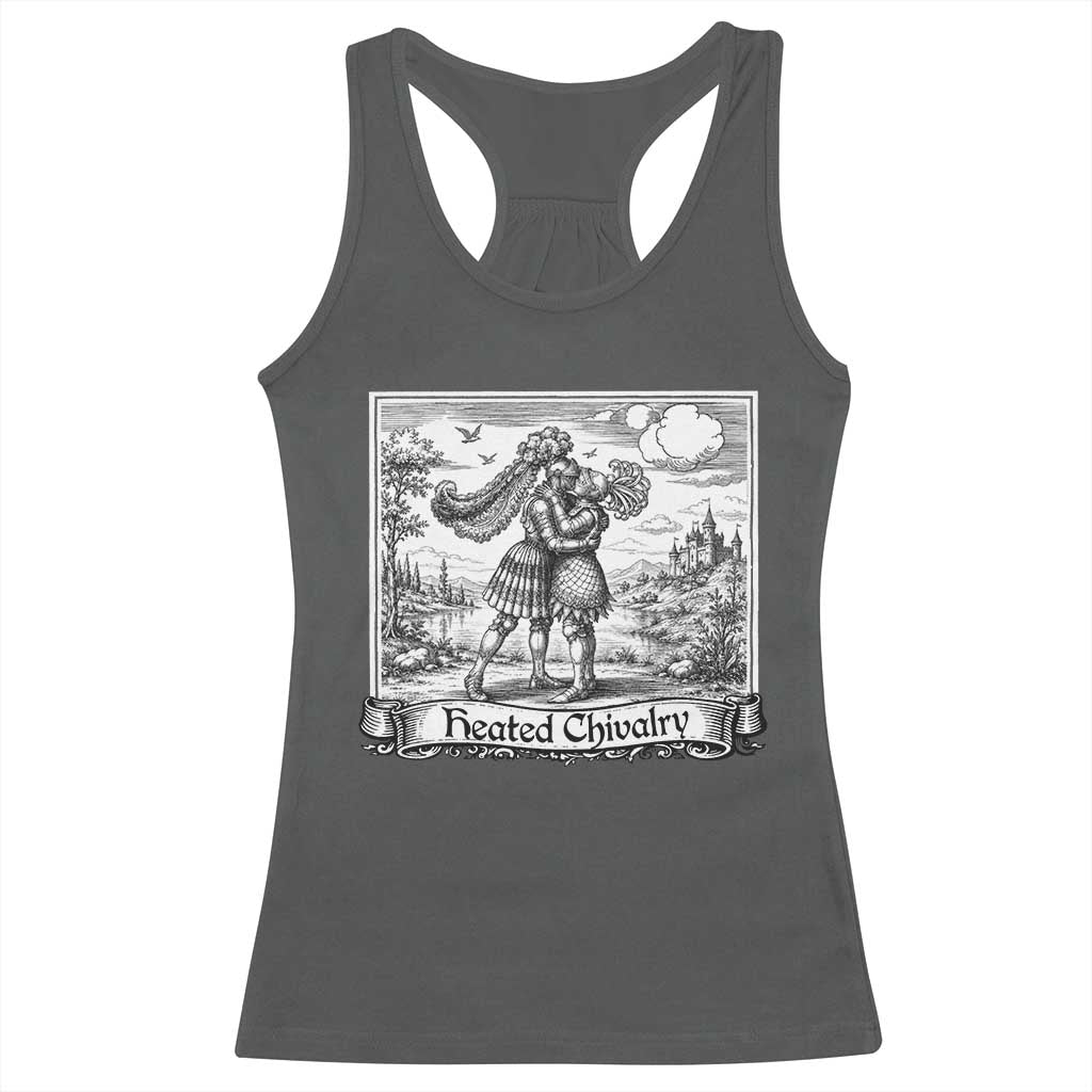 Heated Chivalry Medieval Knights Kissing LGBT Pride Racerback Tank Top