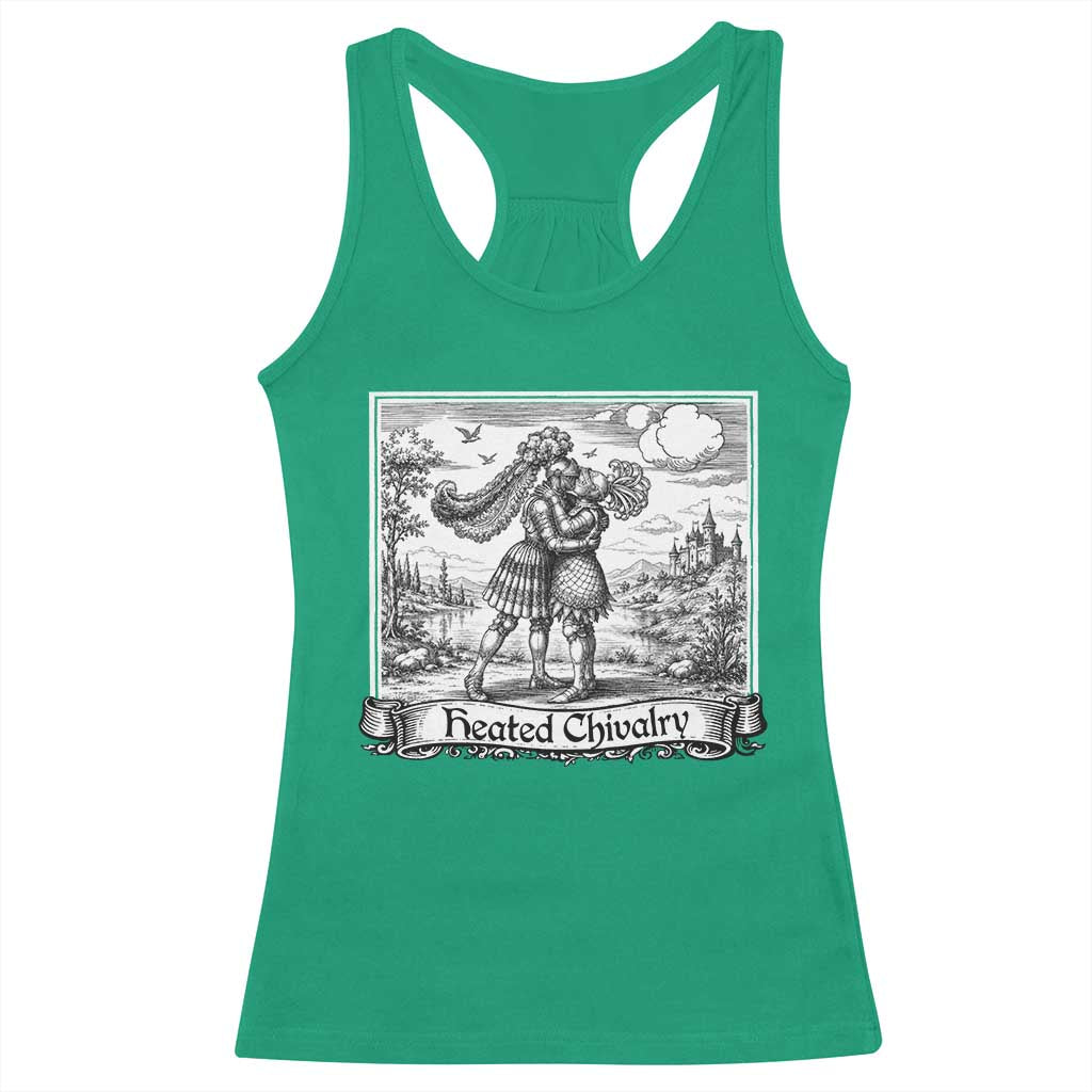 Heated Chivalry Medieval Knights Kissing LGBT Pride Racerback Tank Top