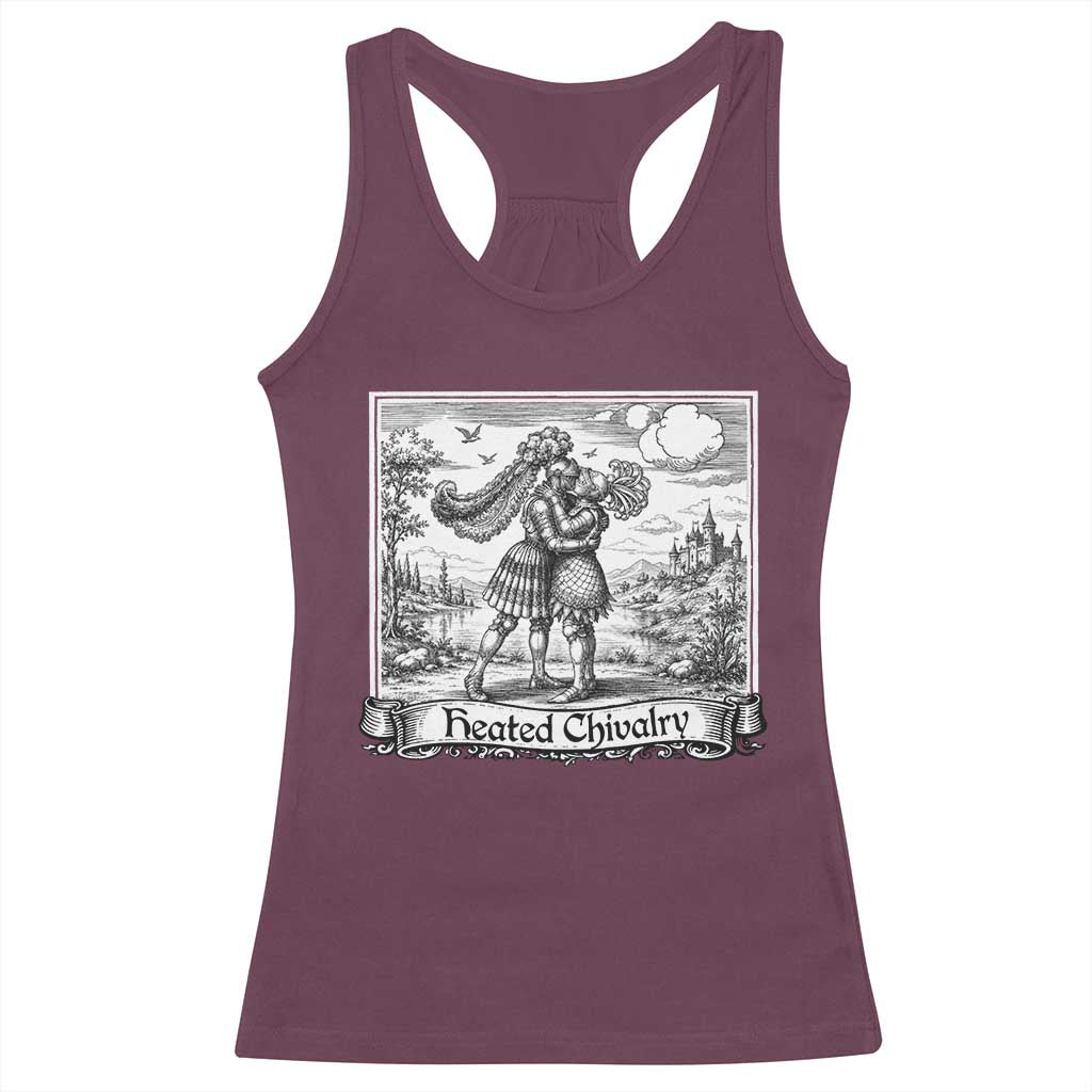 Heated Chivalry Medieval Knights Kissing LGBT Pride Racerback Tank Top