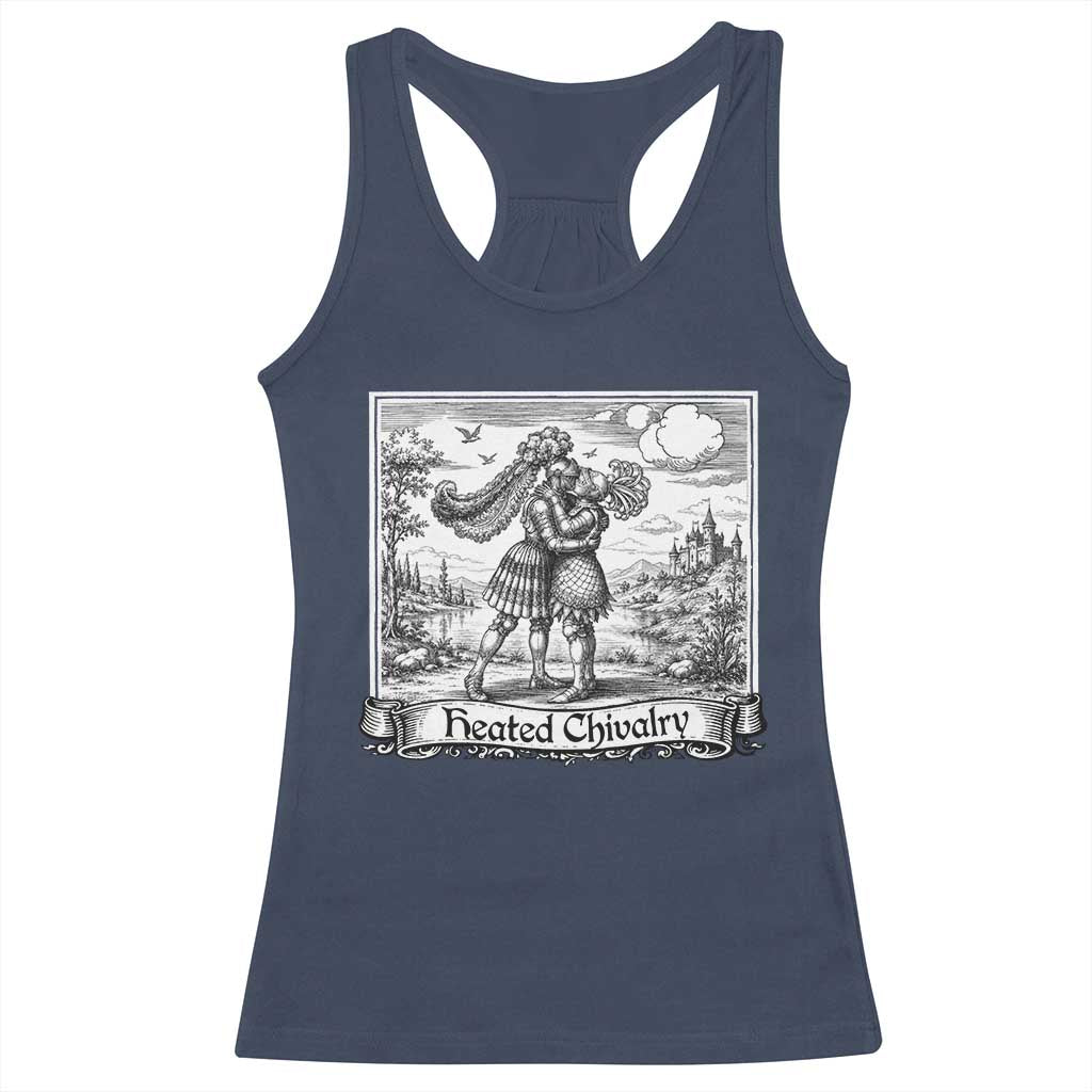 Heated Chivalry Medieval Knights Kissing LGBT Pride Racerback Tank Top