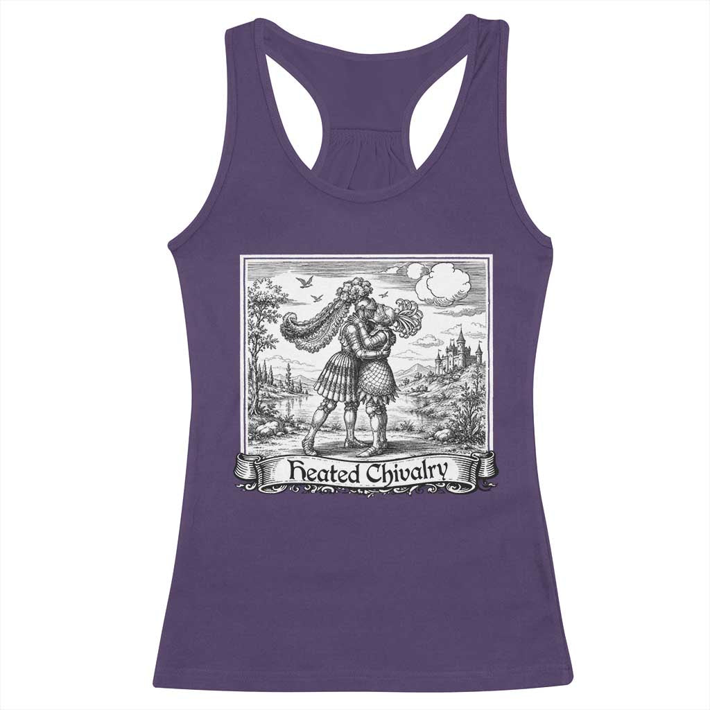 Heated Chivalry Medieval Knights Kissing LGBT Pride Racerback Tank Top