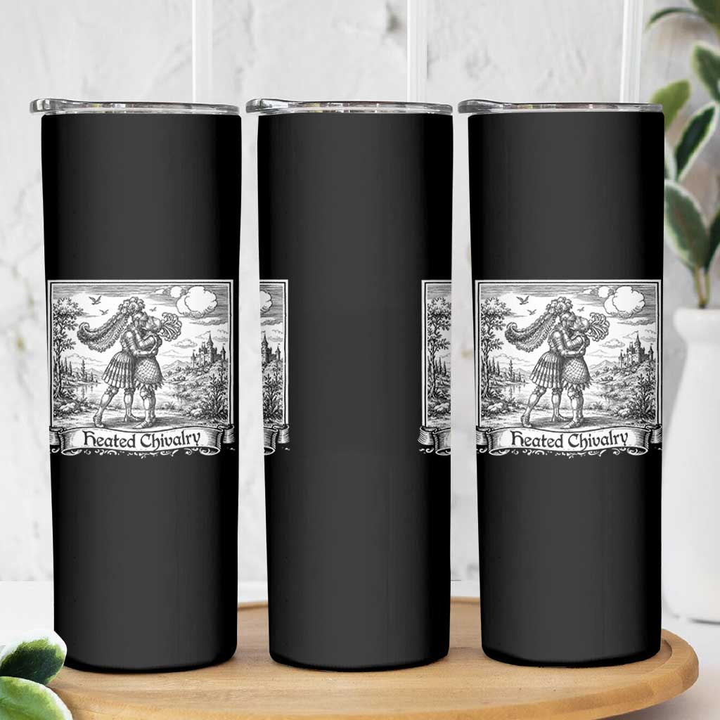 Heated Chivalry Medieval Knights Kissing LGBT Pride Skinny Tumbler