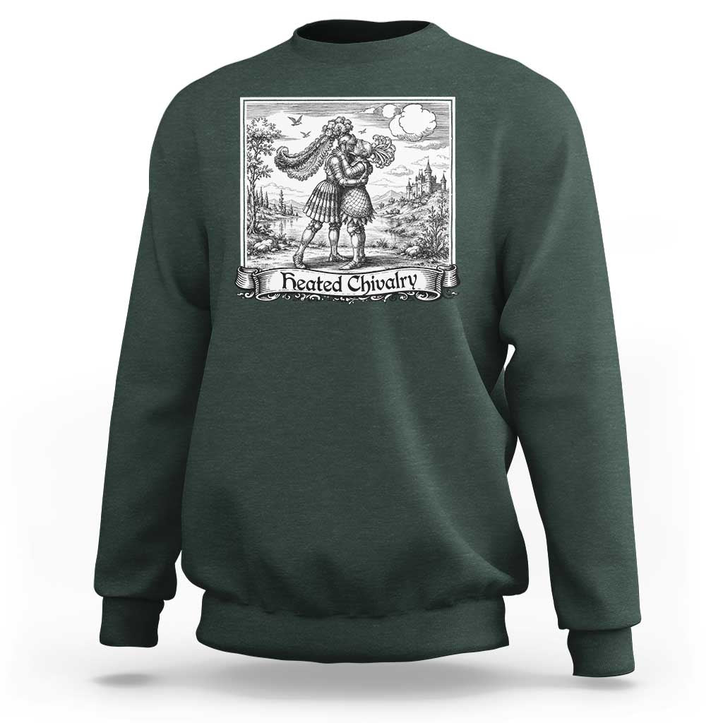 Heated Chivalry Medieval Knights Kissing LGBT Pride Sweatshirt