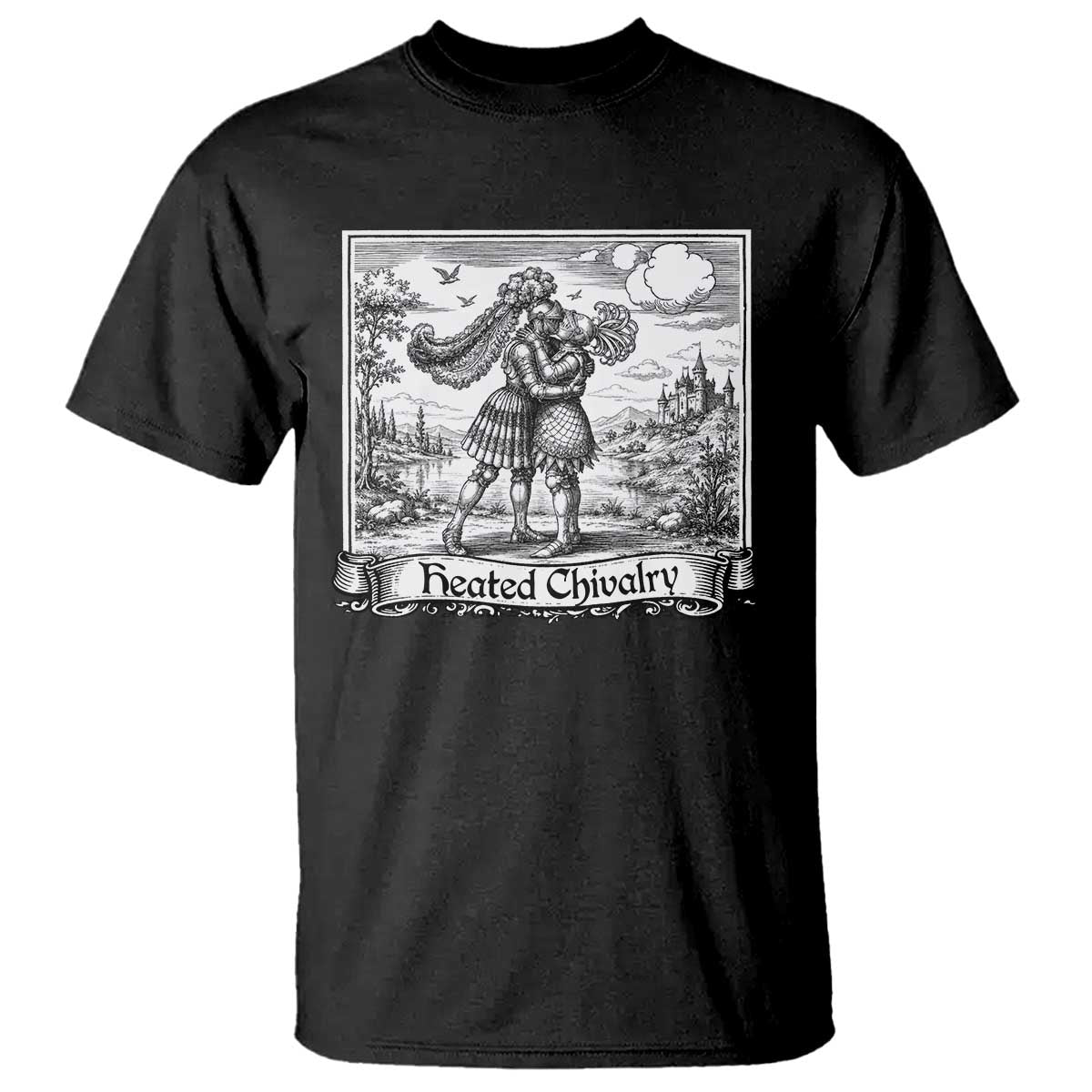 Heated Chivalry Medieval Knights Kissing LGBT Pride T Shirt