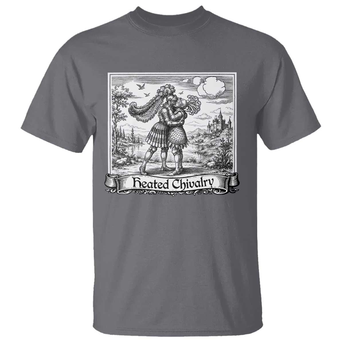 Heated Chivalry Medieval Knights Kissing LGBT Pride T Shirt