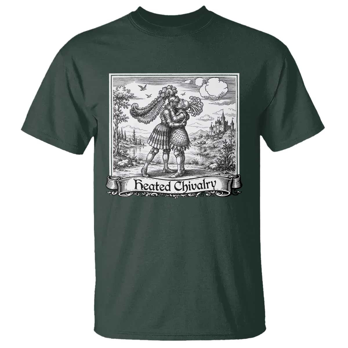 Heated Chivalry Medieval Knights Kissing LGBT Pride T Shirt