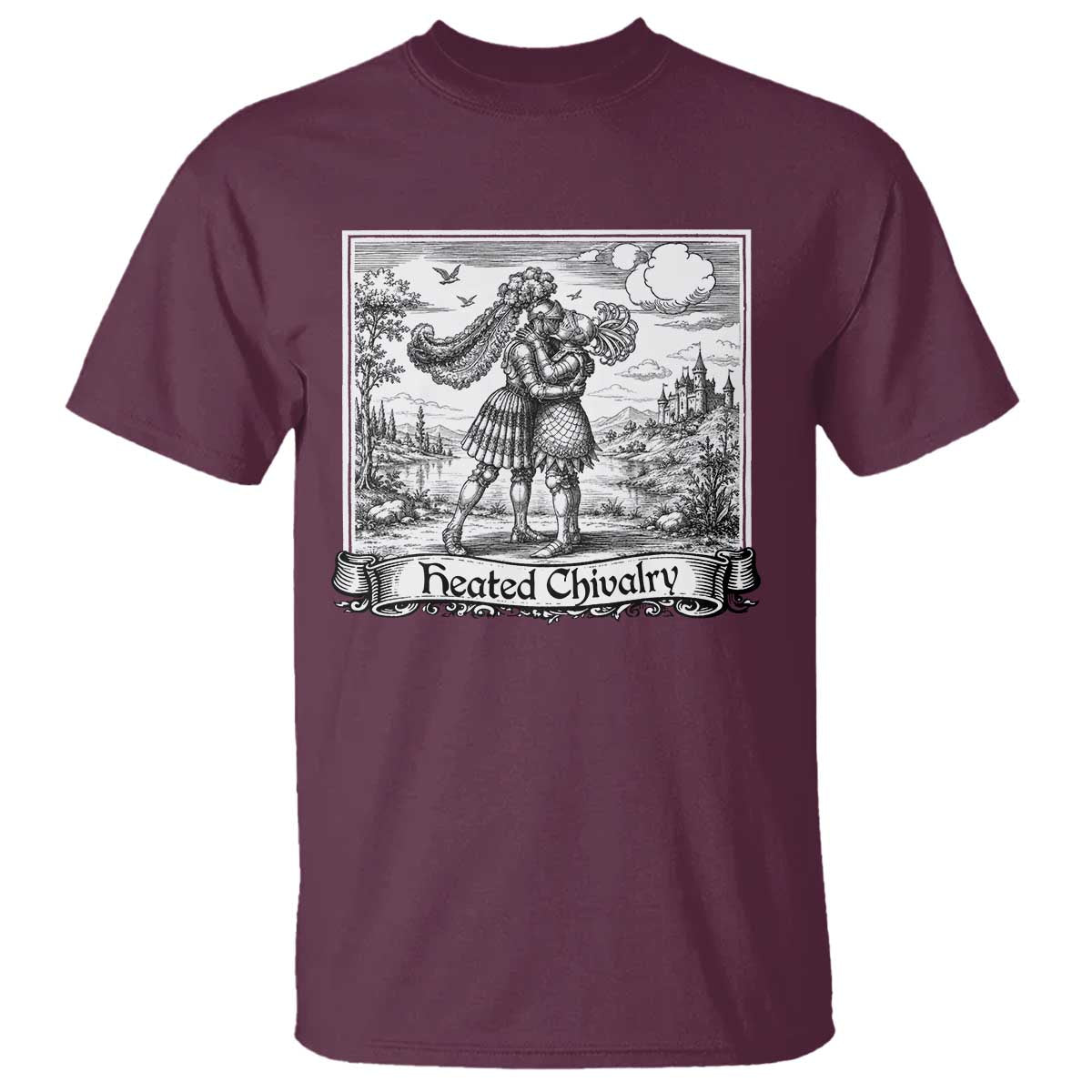 Heated Chivalry Medieval Knights Kissing LGBT Pride T Shirt