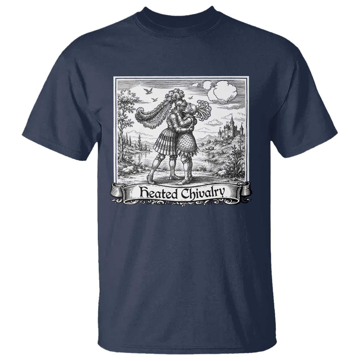 Heated Chivalry Medieval Knights Kissing LGBT Pride T Shirt