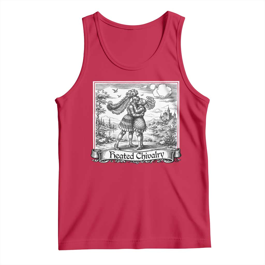 Heated Chivalry Medieval Knights Kissing LGBT Pride Tank Top