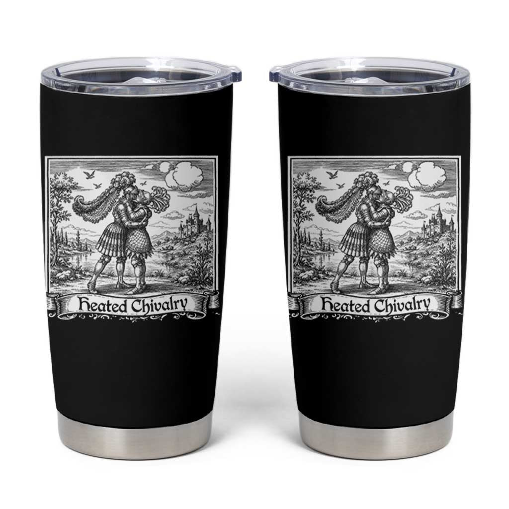 Heated Chivalry Medieval Knights Kissing LGBT Pride Tumbler Cup