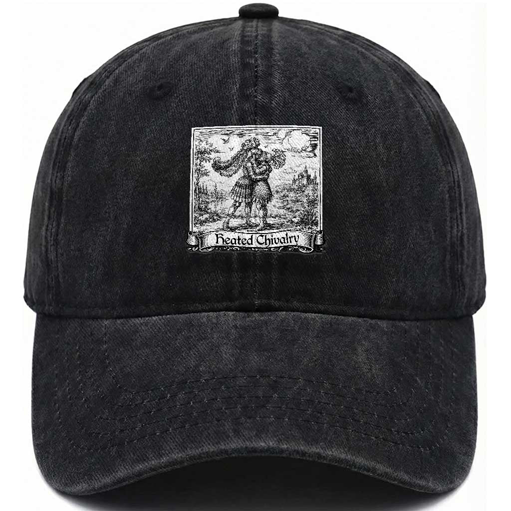 Heated Chivalry Medieval Knights Kissing LGBT Pride Washed Cotton Baseball Cap