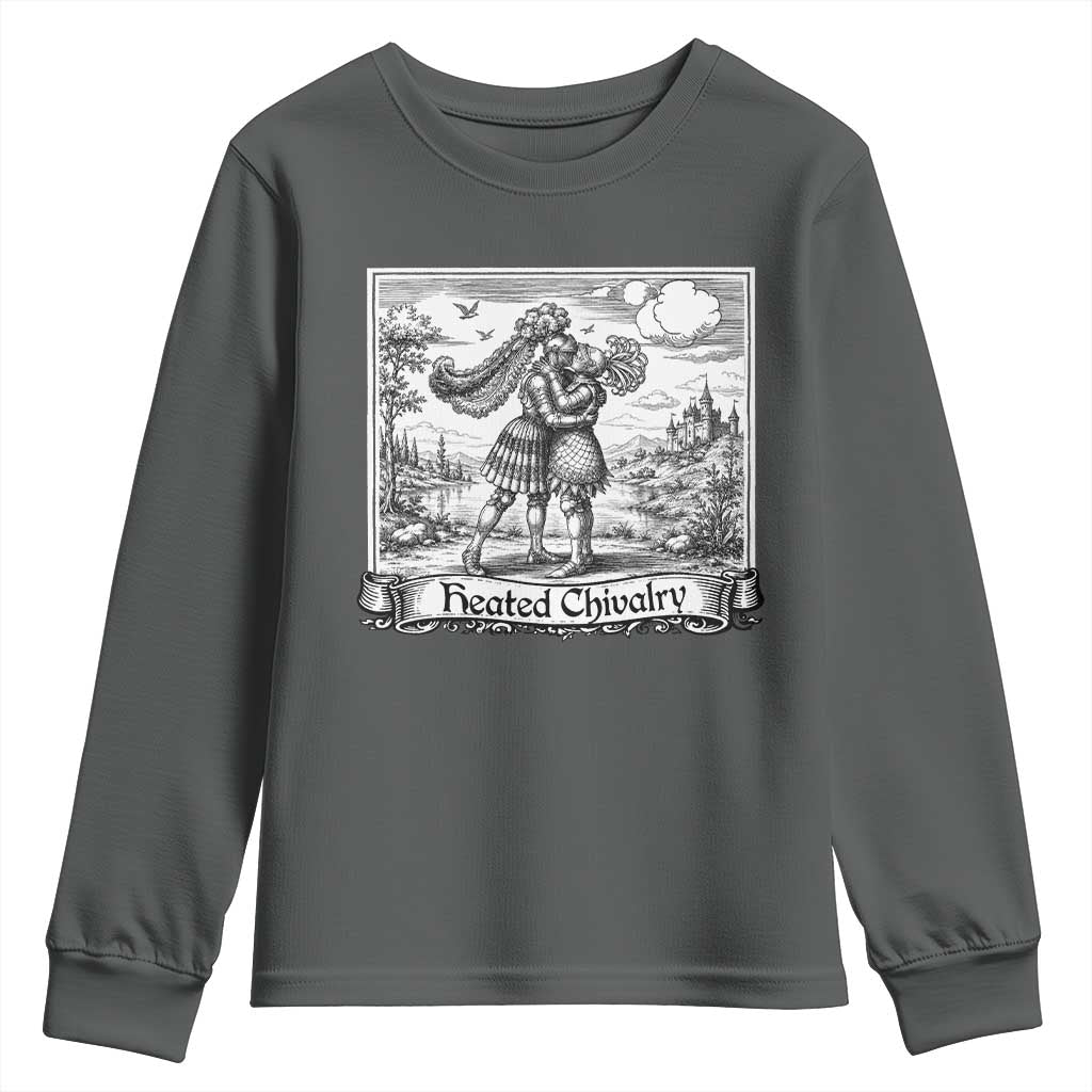 Heated Chivalry Medieval Knights Kissing LGBT Pride Youth Sweatshirt