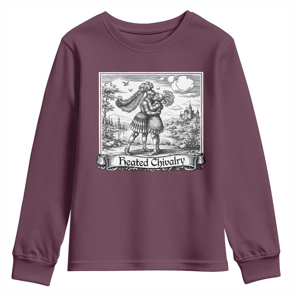 Heated Chivalry Medieval Knights Kissing LGBT Pride Youth Sweatshirt