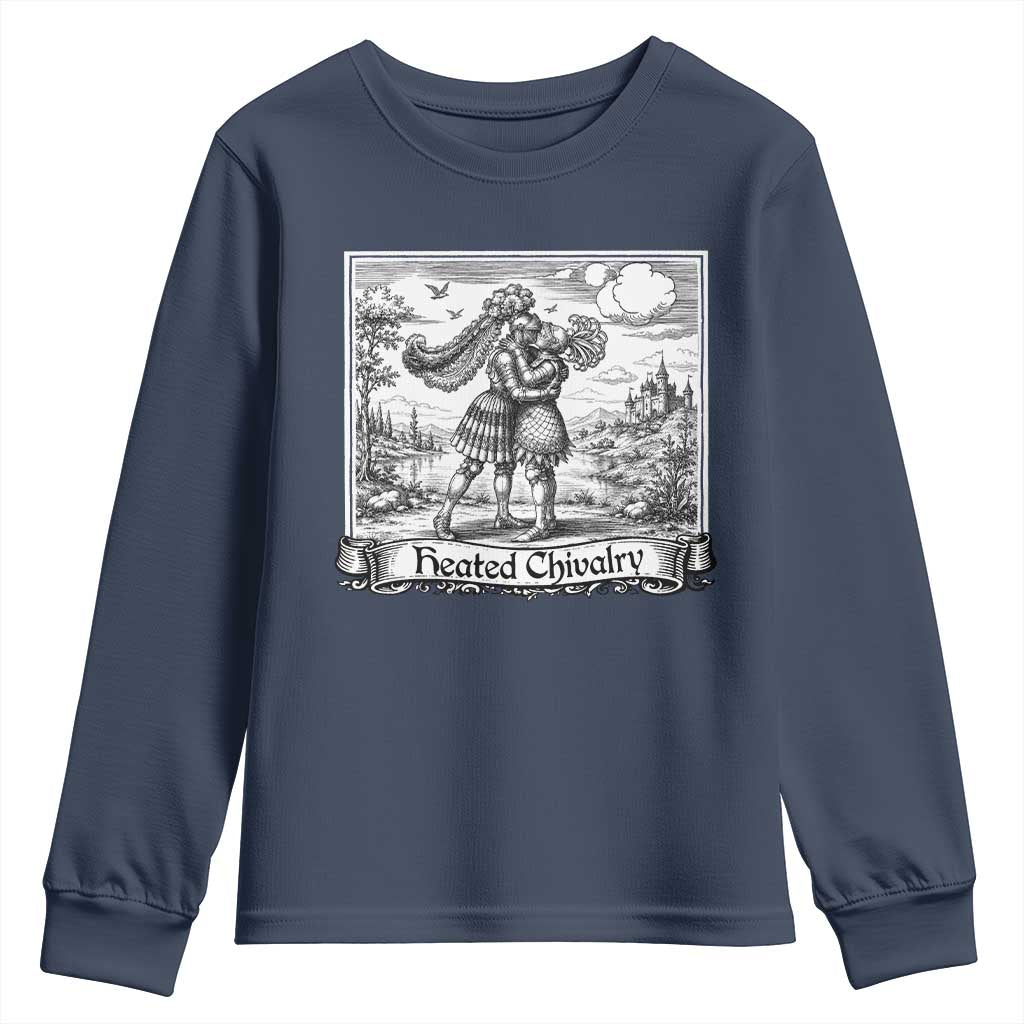 Heated Chivalry Medieval Knights Kissing LGBT Pride Youth Sweatshirt
