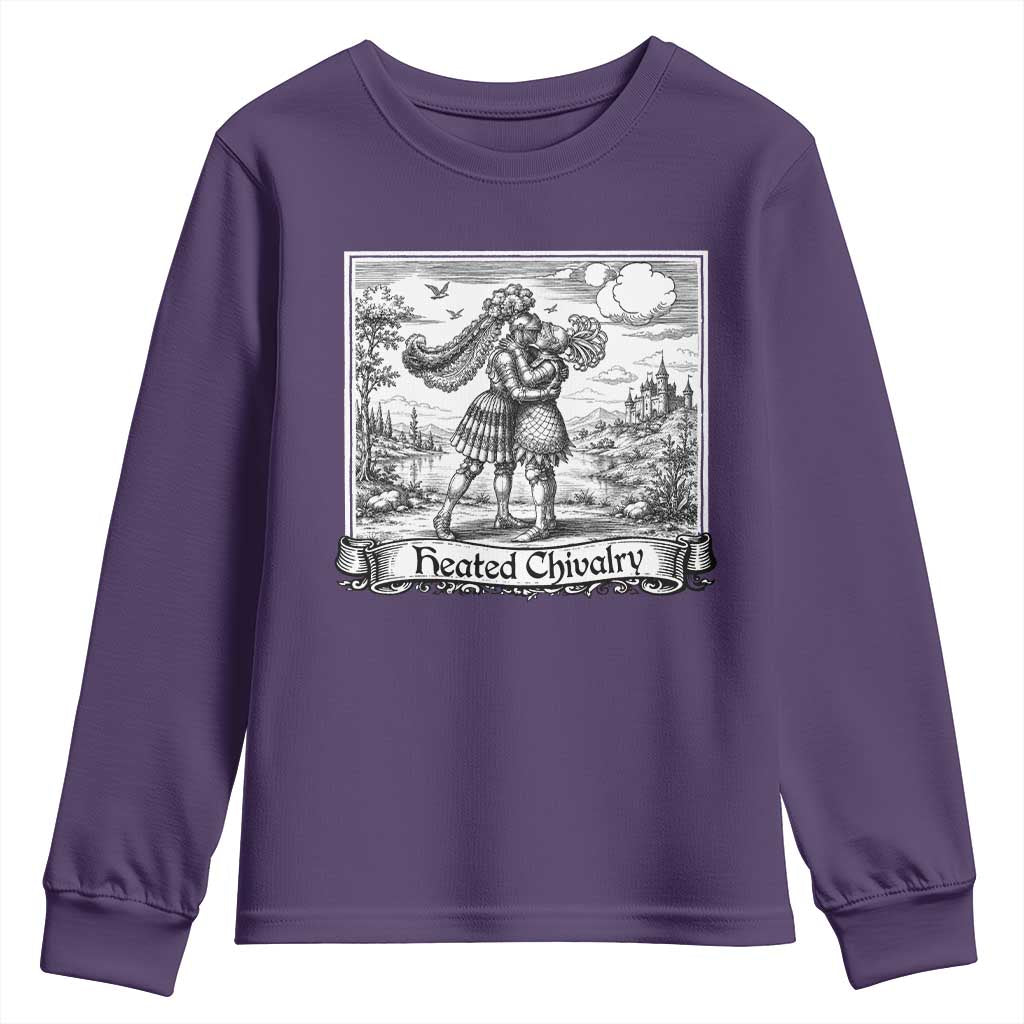 Heated Chivalry Medieval Knights Kissing LGBT Pride Youth Sweatshirt