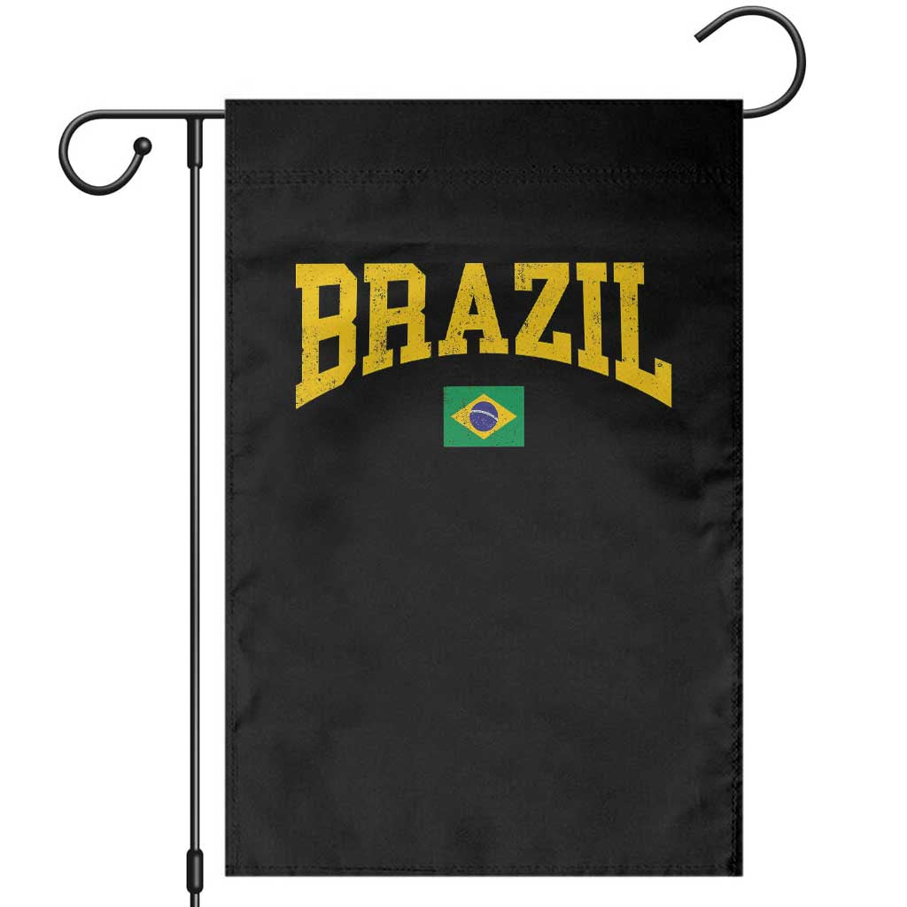 Brazil Football Throwback Design Vintage Brazilian Flag Jersey Style Garden Flag
