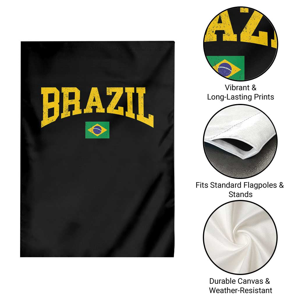 Brazil Football Throwback Design Vintage Brazilian Flag Jersey Style Garden Flag